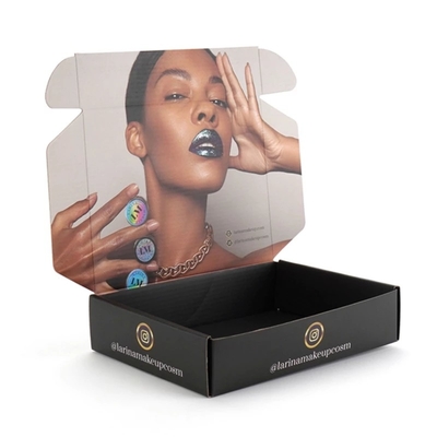 Dập nổi Debossing Mỹ phẩm Black Mailer Box Hộp lưu trữ tóc giả Kích thước tùy chỉnh