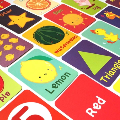 Hoạt động in giấy nghệ thuật đủ màu tùy chỉnh Hoạt động học Flashcards cho trẻ 3 tuổi