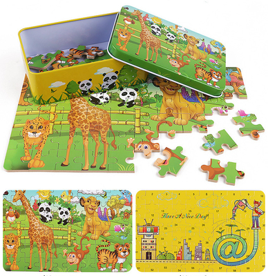 Câu đố ghép hình tùy chỉnh bằng gỗ 3D thân thiện với môi trường Phim hoạt hình trẻ em ghép hình