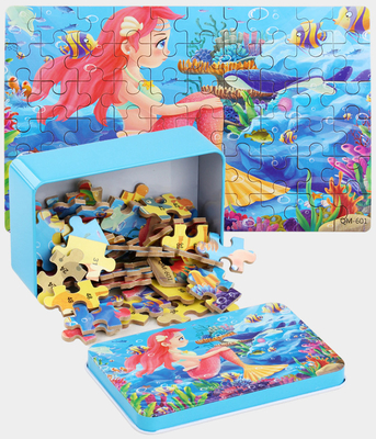 Câu đố ghép hình tùy chỉnh bằng gỗ 3D thân thiện với môi trường Phim hoạt hình trẻ em ghép hình