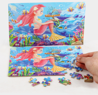 Câu đố ghép hình tùy chỉnh bằng gỗ 3D thân thiện với môi trường Phim hoạt hình trẻ em ghép hình