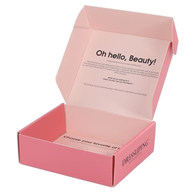 Gloss Matt Varnishing Pink Mailer Hộp vận chuyển Hộp bao bì mỹ phẩm Logo OEM
