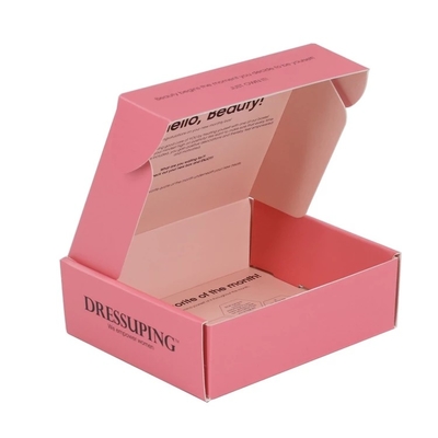 Gloss Matt Varnishing Pink Mailer Hộp vận chuyển Hộp bao bì mỹ phẩm Logo OEM