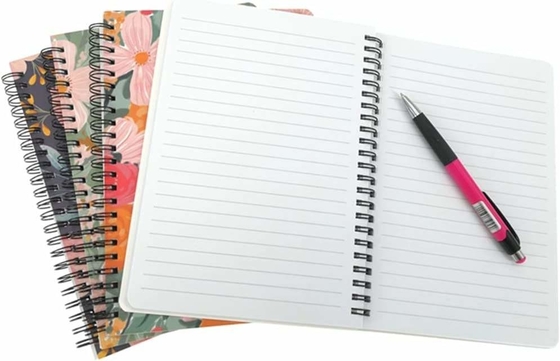 5.5&quot;X8.5'' 6&quot;X9&quot; 8.5&quot;X11&quot; Sổ ghi chép xoắn ốc In nhật ký sổ phác thảo có giới hạn dây