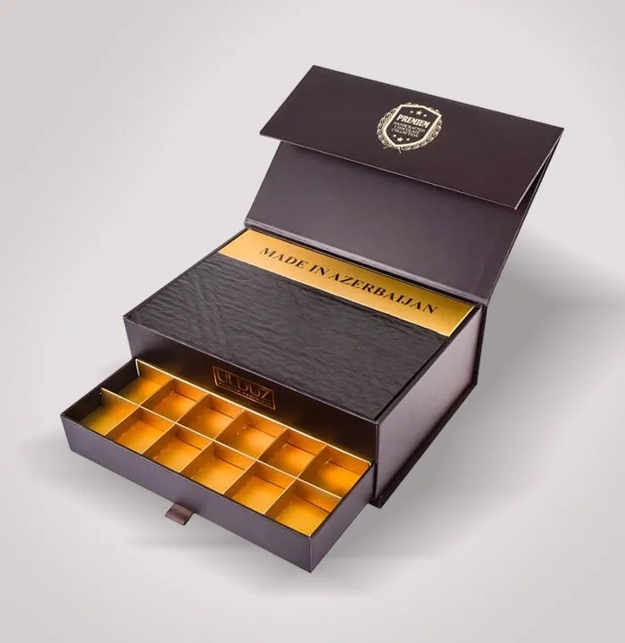 Nine Grids Chocolate Hộp các tông cứng Cấp thực phẩm Hộp lưu trữ ngăn kéo nhiều lưới